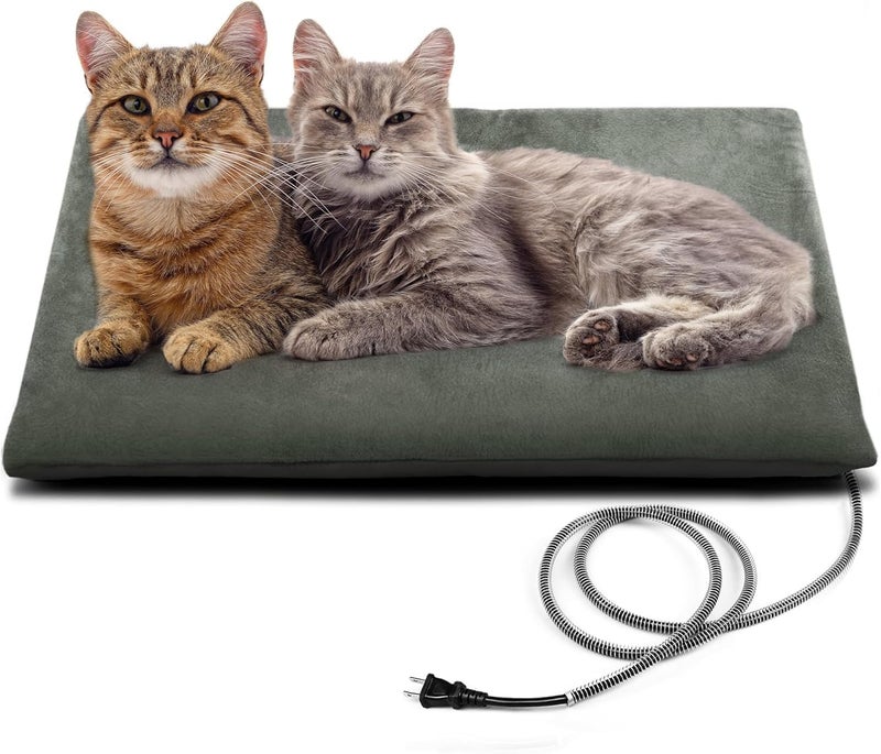 petnf Outdoor Pet Heating Pad for Cats House Safe Electric Cat Warming Pad Waterproof Heated Cat House for Outside Feral Animal Outdoor Heat Dog Bed Mat 20"X16" - Image 1